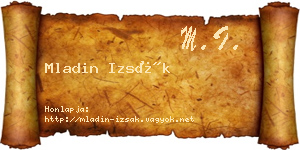 Mladin Izsák névjegykártya